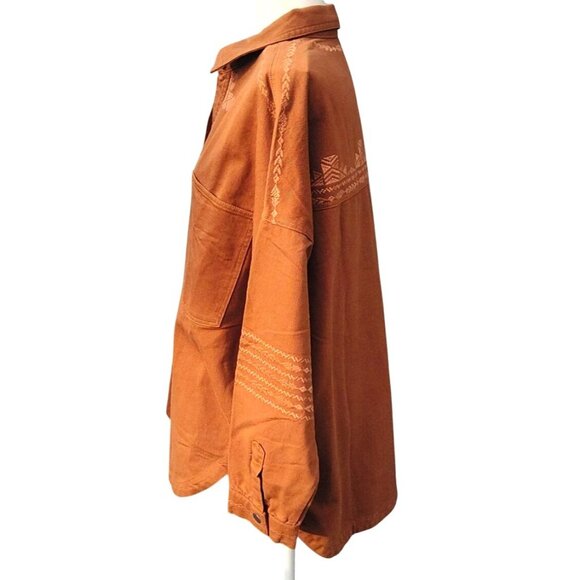 In Loom Vintage Wash Men's S Cider Embroidered Southwestern Long Sleeve Shirt - Picture 5 of 12